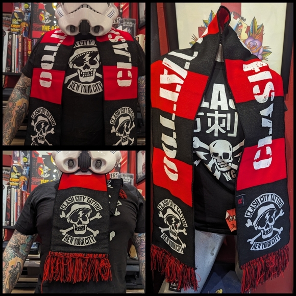 Clash City Tattoo NYC knitted scarf - Picture 3 of 3